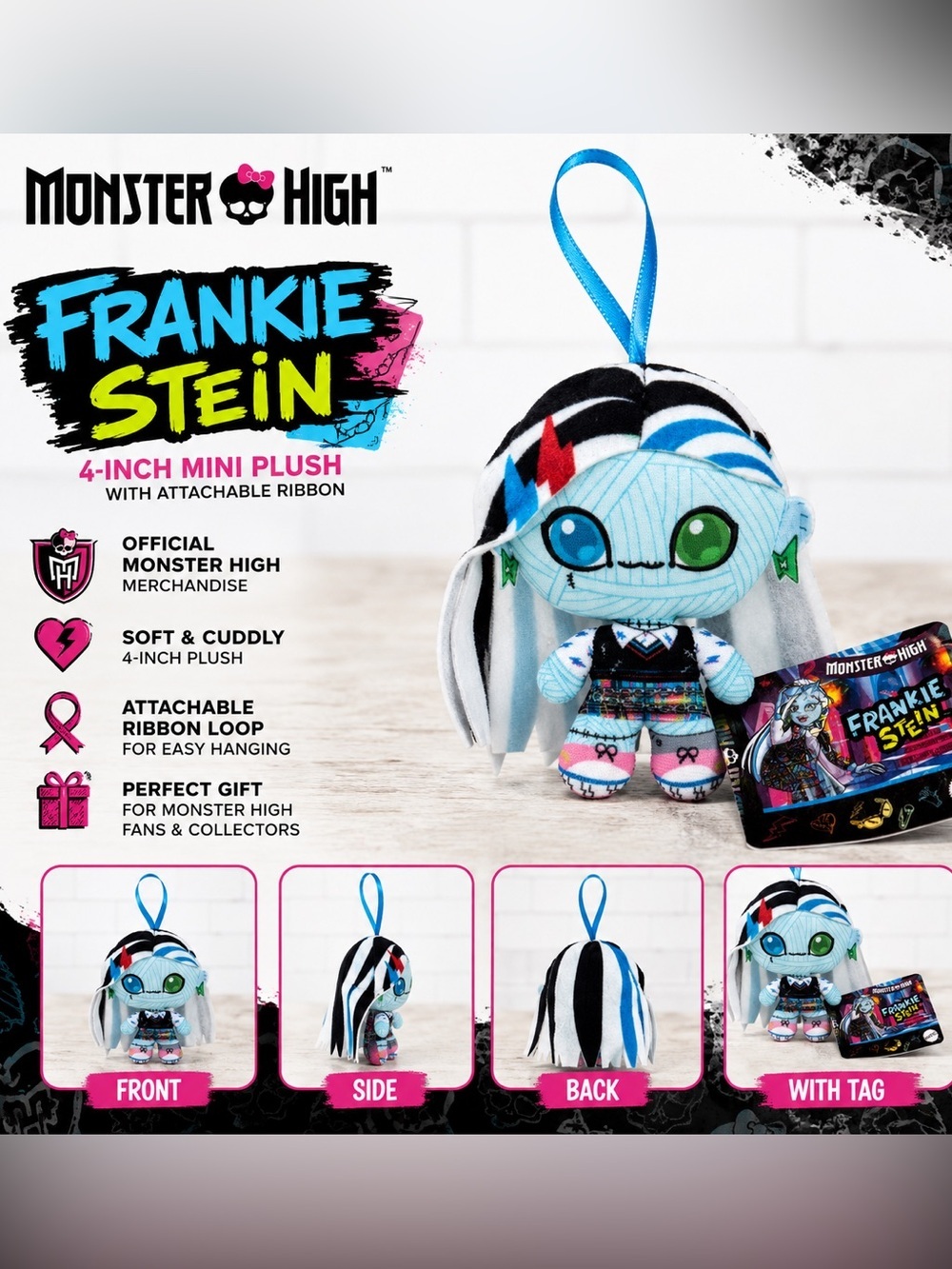Monster High Frankie Stein Mini Plush Blue Green Black White